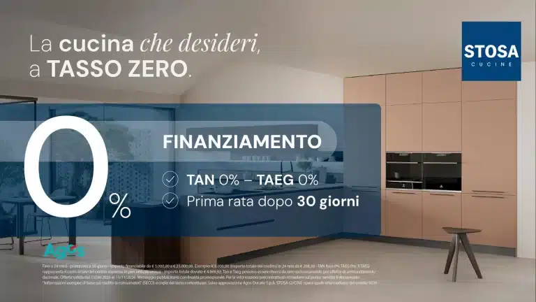 Promo Stosa Lissone: la cucina che desideri a tasso zero, prima rata dopo 30 giorni